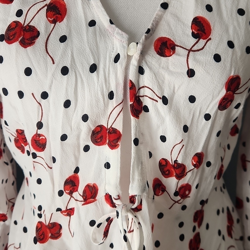 Topshop Cherry Polka Dot Blouse - Picture 7 of 7